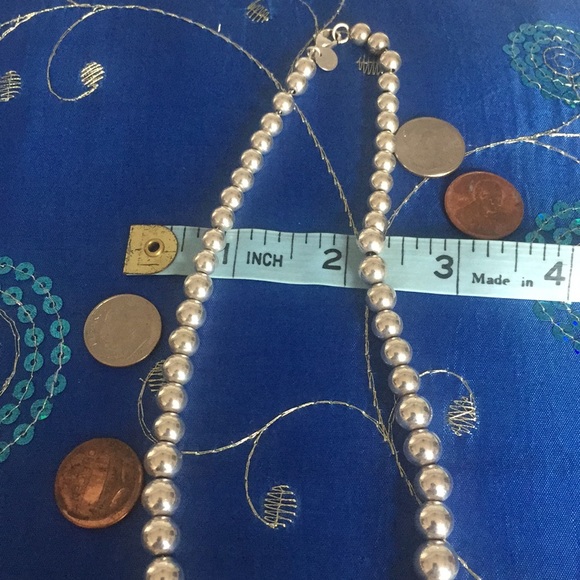 Tiffany Sterling Silver Bead Graduated Necklace. - Picture 10 of 10